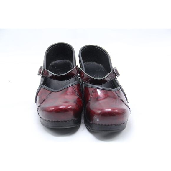 Dansko Marcelle Clogs Shoes Womens EU37 US 7 Mary Jane Burgundy Nursing Slip On - Picture 2 of 10